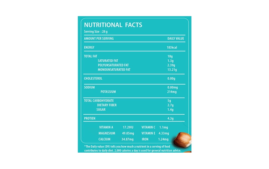 Nuts Over U Hazelnuts    Pack  250 grams